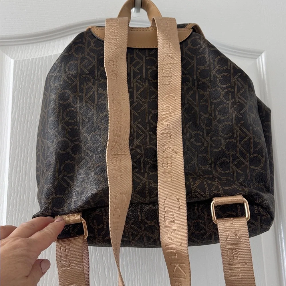 Calvin Klein Hudson Monogram Backpack in brown EUC